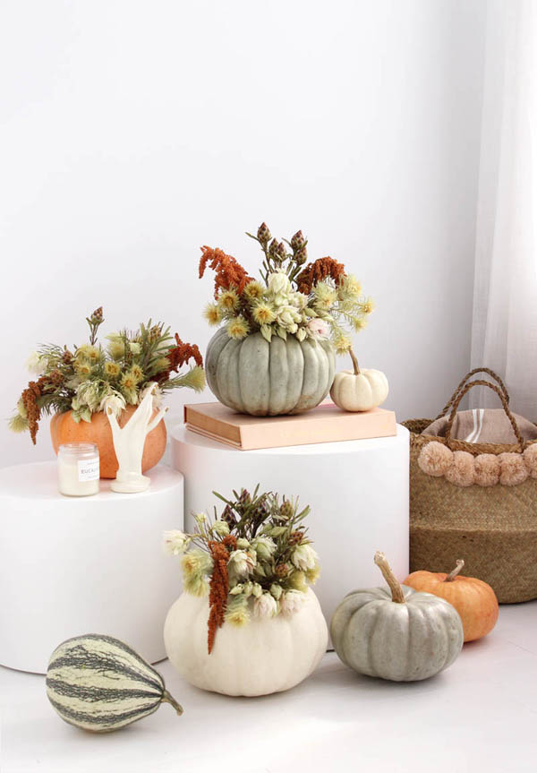 pumpkin ideas diy floral thanksgiving decor