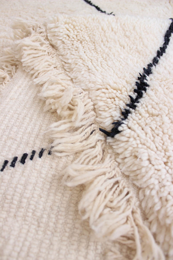 custom beni ourain rug in medium pile wool