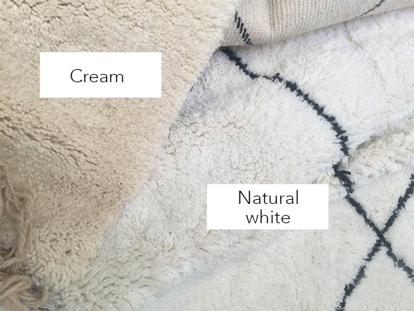 custom made beni ourain rug white or cream background color