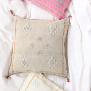 grey moroccan pillow available at baba souk