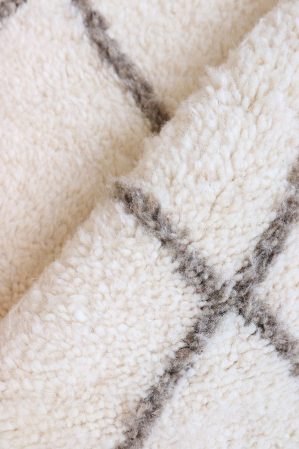 tapis marocain beni ourain en laine blanche montreal canada