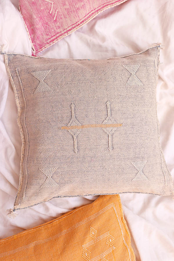 Grey Moroccan Pillow available at Baba Souk