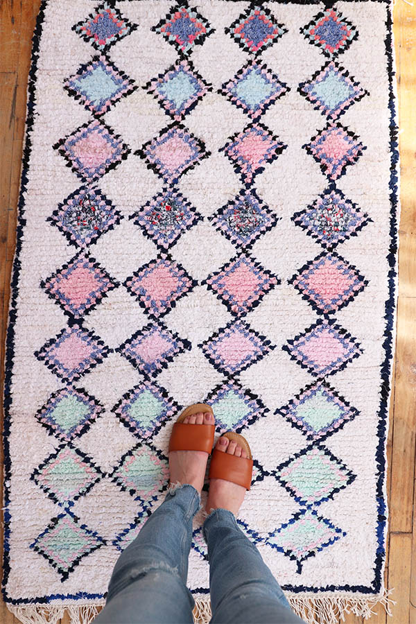 Moroccan Boucherouite Carpet, 100% Cotton available at Baba Souk.