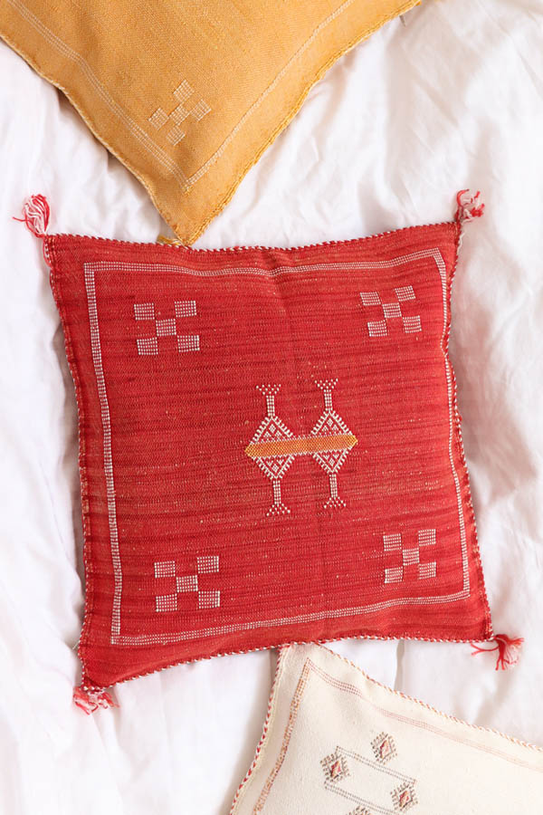 Red Moroccan Pillow available at Baba Souk