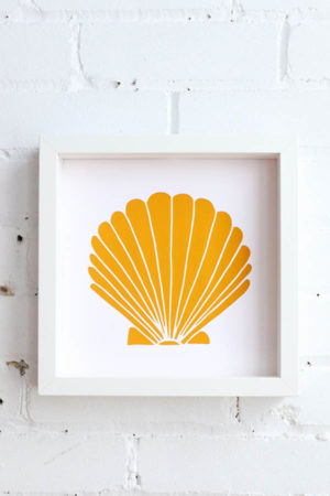 shell art print poster beach cottage