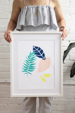 art print tropical leaves screenprint