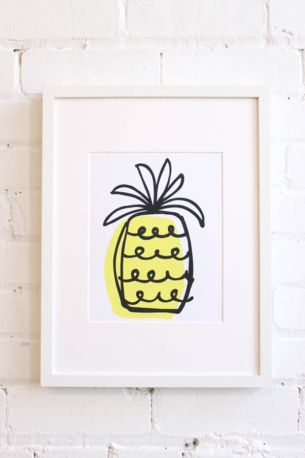 Pineapple Art Print – 8”x10” Screen Print