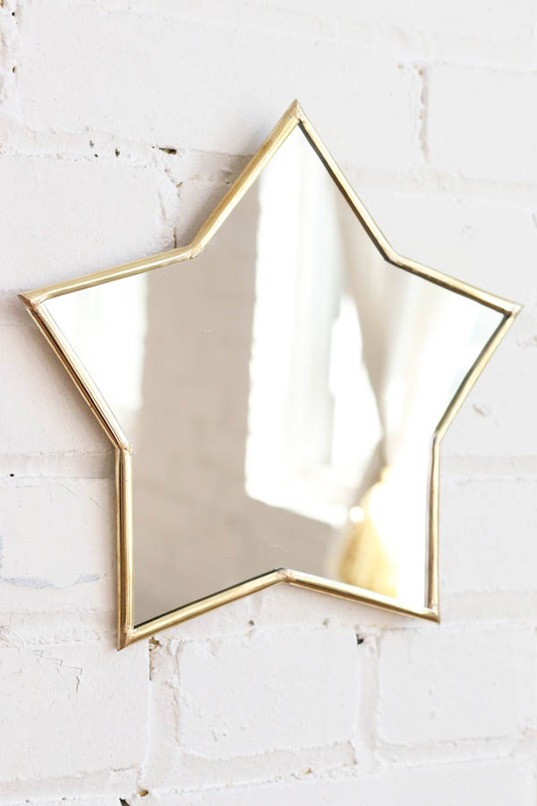 Star Mirror, Gold Brass - Handmade