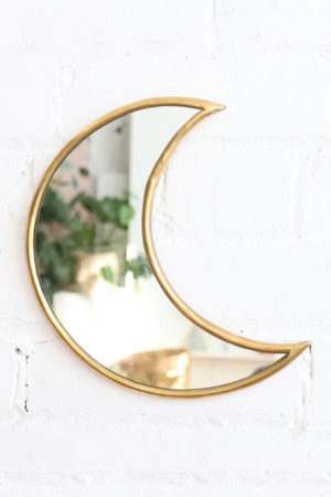 Moon Mirror, Gold Brass