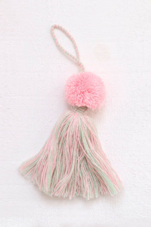 pink unicorn tassel handmade in morocco available at baba souk