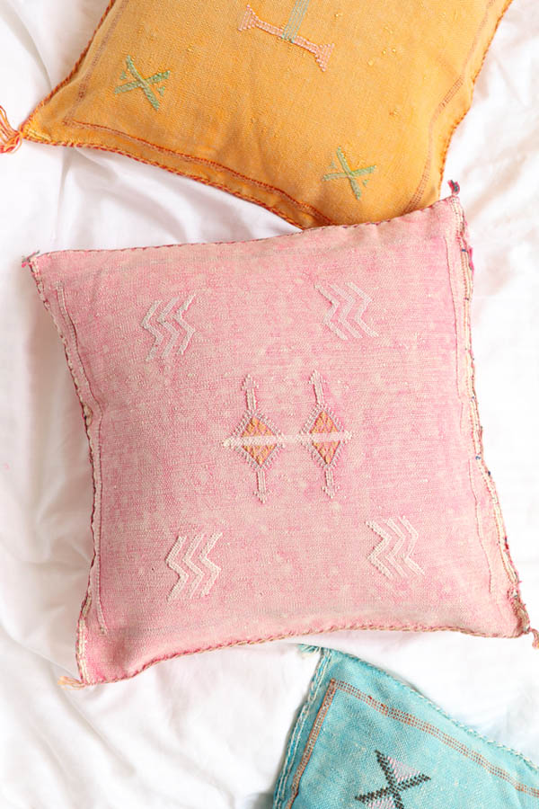 Pink Cactus Silk Pillows available at Baba Souk