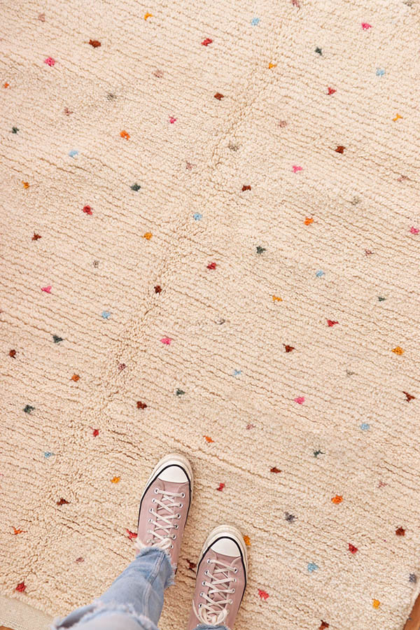 beni ourain rug with colourful dots