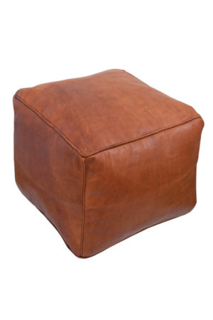 square leather pouf tan moroccan ottoman available at baba souk