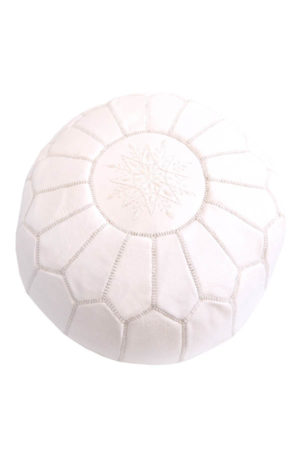 white pouf from morocco real leather ships from canada