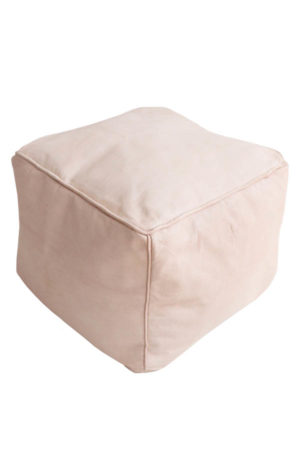 square leather pouf nude moroccan ottoman available at baba souk