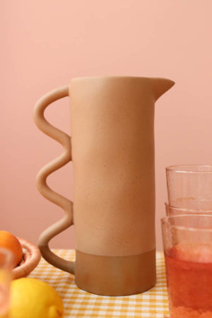 wavy pitcher handmade available at baba souk