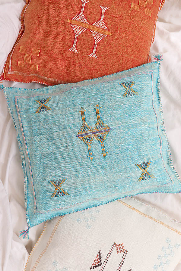 Cactus Silk Pillowcase handmade in morocco available at babasouk.ca