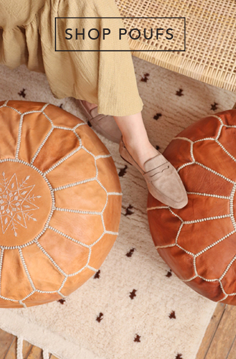 leather moroccan pouf tan canada montreal online