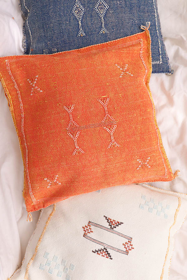 Orange Moroccan Pillow Covers available at Baba Souk