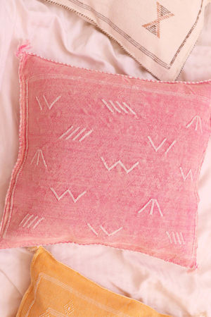 Washed Pink Moroccan Sabra Pillow available at Baba Souk