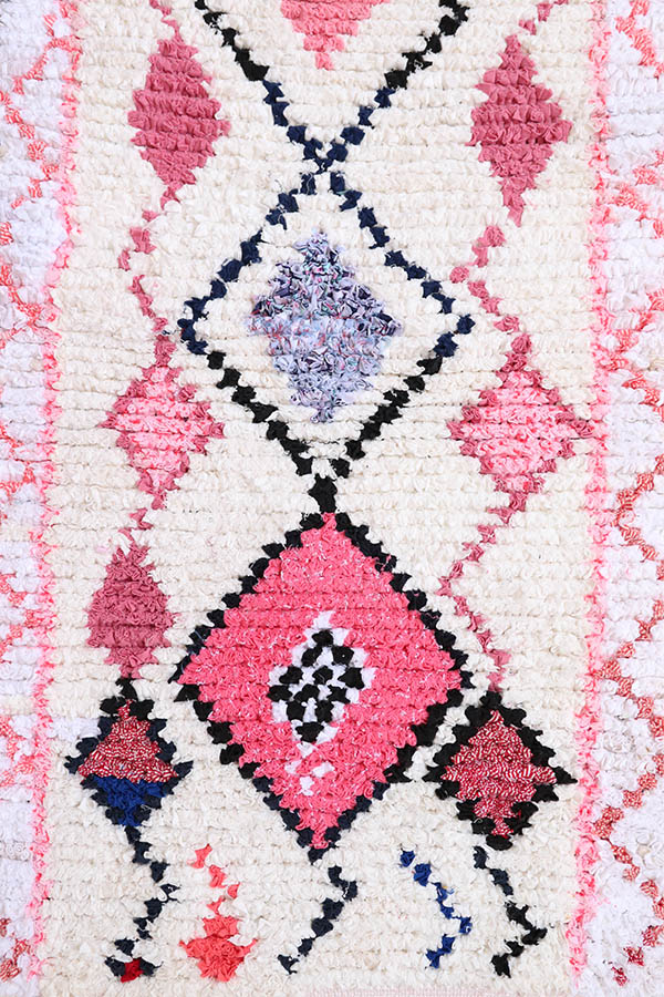 pink moroccan rug handmade in morocco available at Baba Souk.