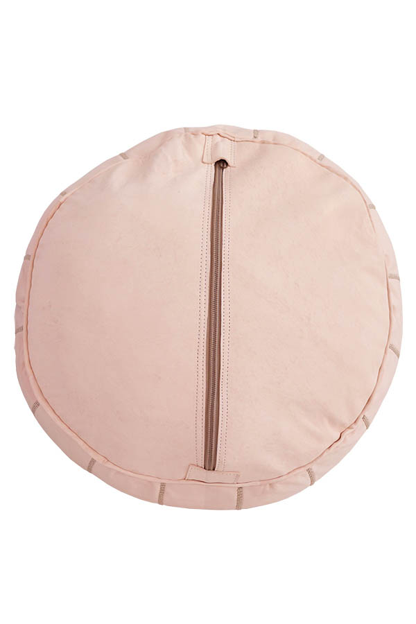 Natural Leather Moroccan Pouf