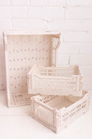 white foldable storage crate available at baba souk