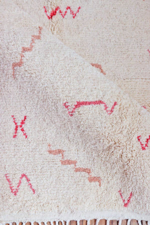 beni ourain rug with pink berber signs available at baba souk