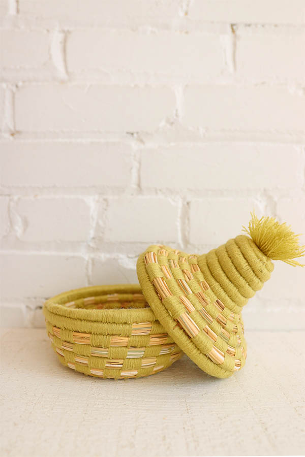 mini basket with abby pink checkers available at baba souk