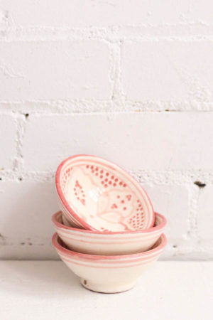 handmade ceramic pink mini bowl available at baba souk