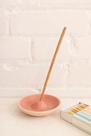ceramic incense holder in pink available at baba souk