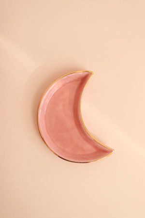 ceramic trinket dish pink moon available at baba souk