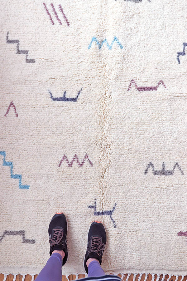 blue and white beni ourain rug modern berber rug