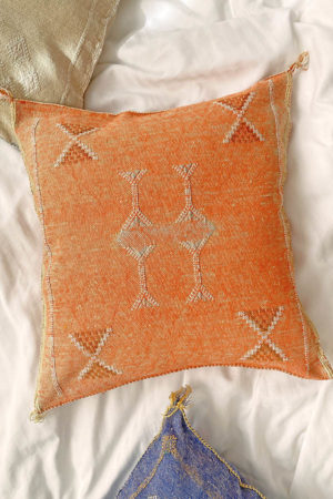 Washed Orange Moroccan Pillow Cover available at Baba Souk