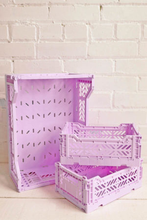 lilac foldable storage crate available at baba souk