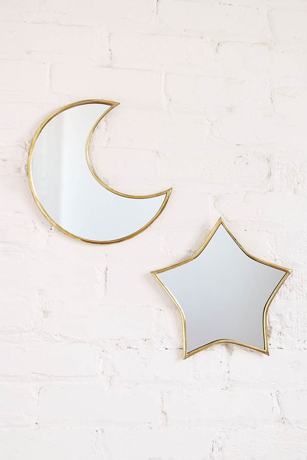 Moon & Star Mirrors gold brass made in Morocco