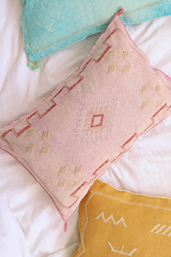Washed Pink Cactus Silk Pillow