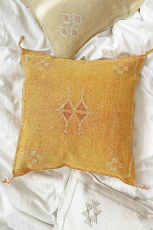 Washed Orange Moroccan Pillow available at Baba Souk