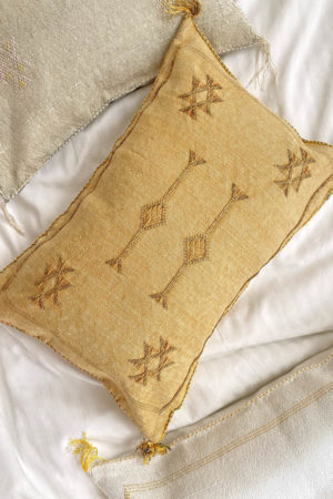 Golden Yellow Cactus Silk Pillow