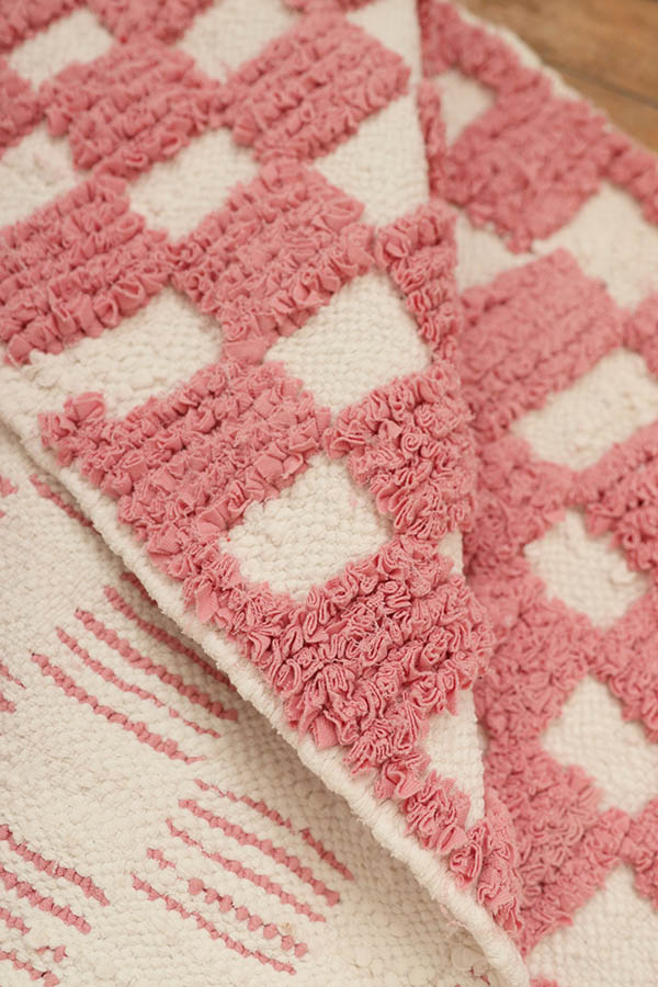 Pink Checkers Rug available at baba souk