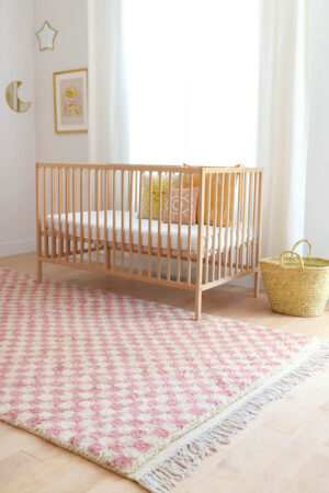 Moroccan rugs pink checkered
