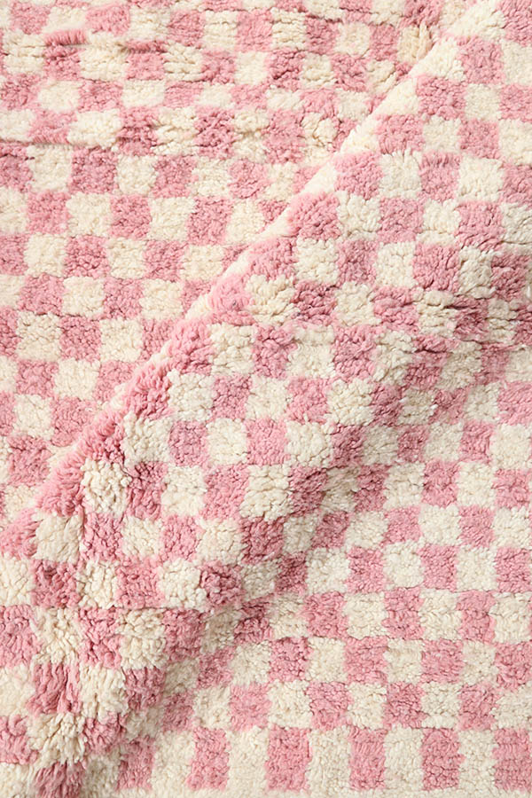 Moroccan rugs pink checkered baba souk
