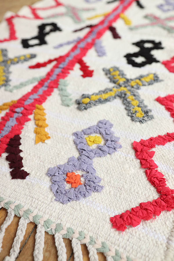 small Moroccan rug with bright colours and playful patterns, Baba Souk