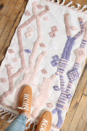 moroccan rug with cool pattern lilac