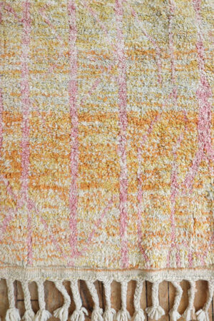 moroccan rug wool beautiful colours pink and yellow