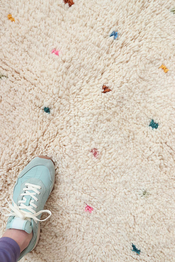 moroccan wool rugs with colourful dots funfetti