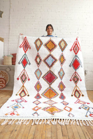 tapis coloré en coton fait main au maroc baba souk