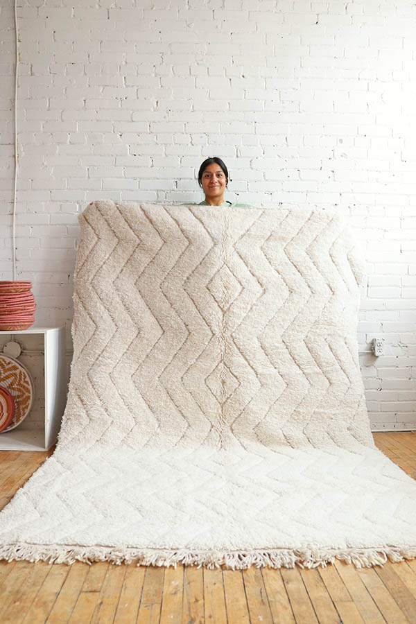 white wool rug minimalist design modern