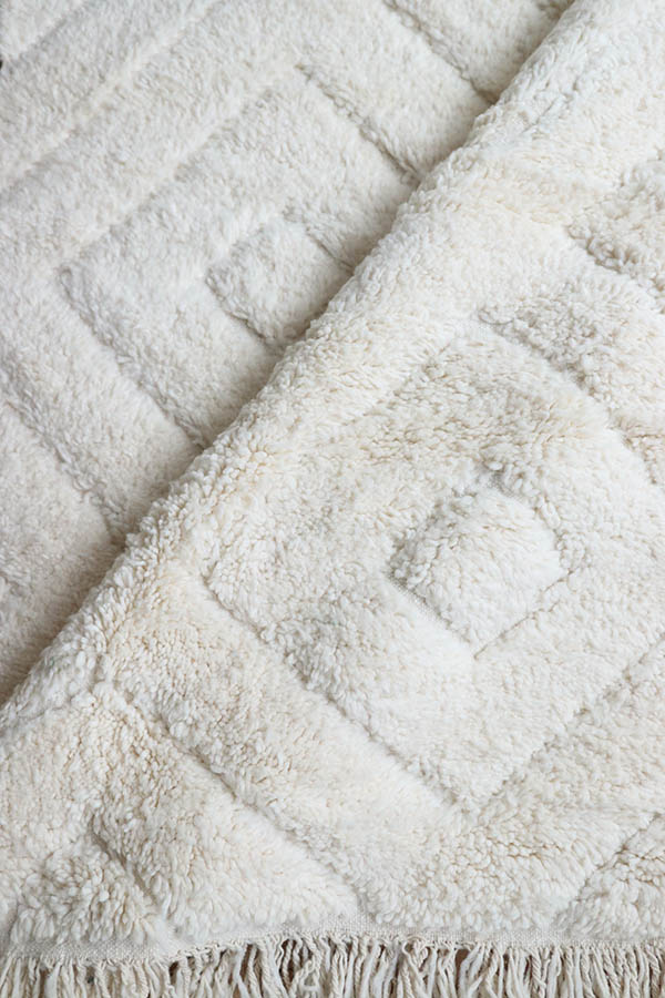 tapis marcains minimalistes laine blanche