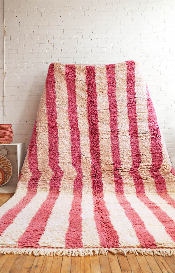 Moroccan rugs with pink stripes Baba souk